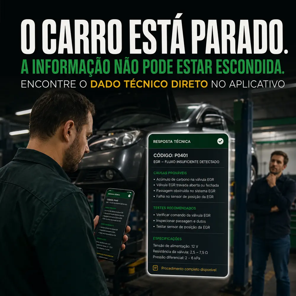 O carro está parado. A informação não pode estar escondida: encontre o dado técnico direto no aplicativo
